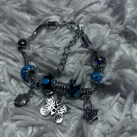 Clearance New CHARM Women's Ring BRACELET aqua Butterfly - Picture 2 of 2